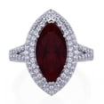 thumbnail image 2 of Men's Platinum Plated Sterling Silver 3.8ct Simulated Ruby Marquise CZ Ladies Cocktail Ring ( Size 5 to 9 ), 6, 2 of 4