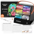 thumbnail image 1 of 88 Colors Dual Tip Alcohol Based Art Markers, 88 Colors plus 1 Blender Permanent Marker Pens Highlighters with Case Perfect for Illustration Adult Coloring Sketching and Card Making, 1 of 5