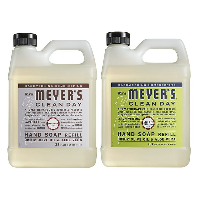 Recambio de jabón de manos MRS. MEYER'S CLEAN DAY Scent Variety, paquete de 2