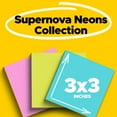thumbnail image 3 of Post-it Super Sticky Notes, 3 in. x 3 in., Supernova Neons Collection, 3 Pads, 3 of 16