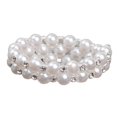 thumbnail image 3 of tredstone Exquisite Pearl Rhinestone Stretch Bracelet for Bridal Wedding Prom Women s Fashionable Accessory White 2 Row 1Set, 3 of 6