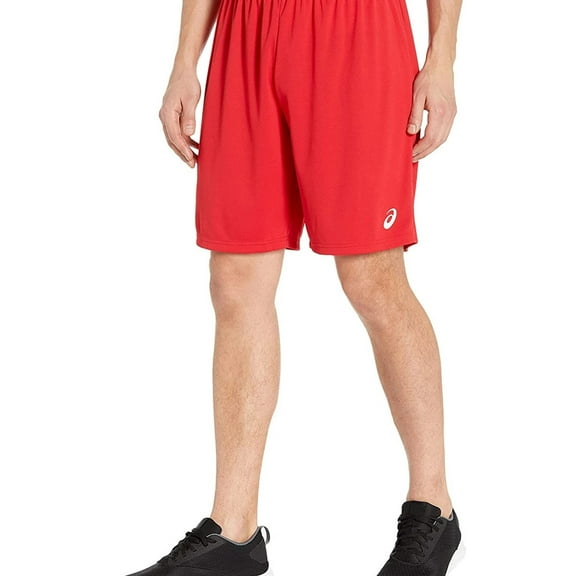 ASICS Mens Solid Athletic Workout Shorts, Red, X-Small