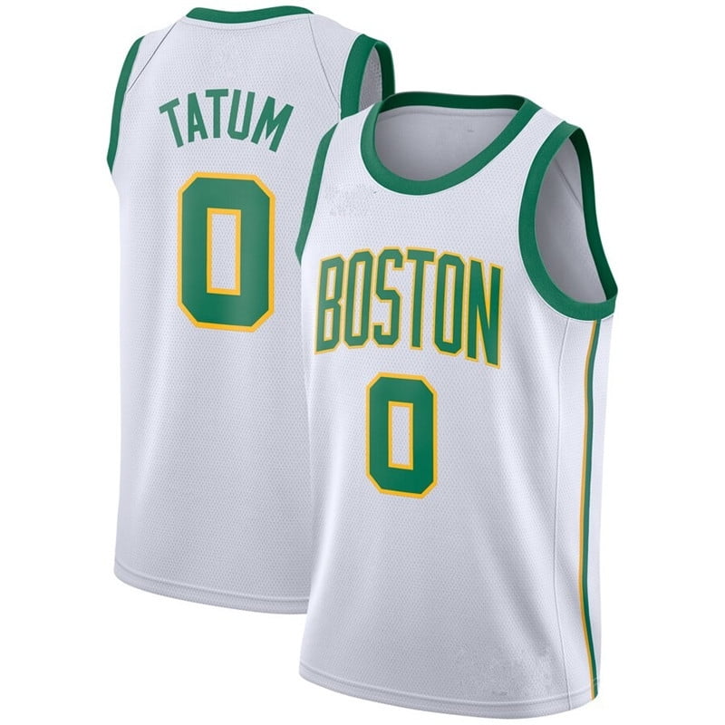 Hommes Maillot de Basket Ball Boston 0 Tatum 8 Kemba Walker 11 Kyrie Irving Sports Jerseys des Annees 90 Hip Hop Vetements pour Partie Cousu T Shirt Taille S XXL Walmart