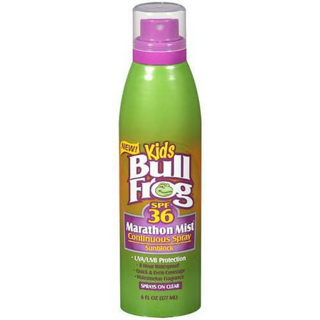 Bull Frog: Spf 36 Continuous Spray Sunblock Kids Marathon Mist, 6 fl oz
