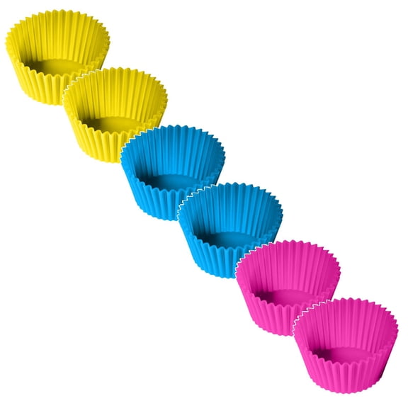 Reusable Silicone Cupcake Baking Cups 2.75 Inch Cups & Non Stick Liners For And Holidays 6 Rainbow Colors For Boiling And Eggs