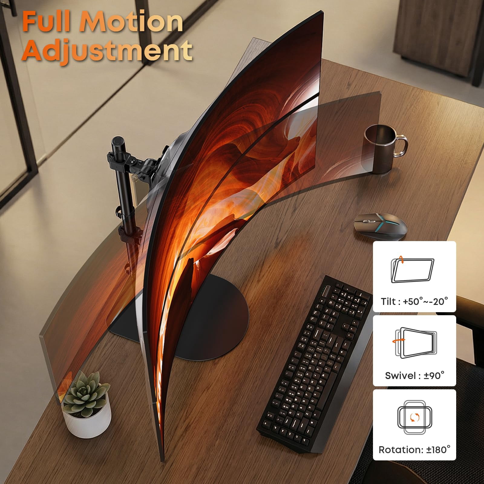 PUTORSEN Dual Stacked Monitor Stand - 17-49 inch Freestanding Vertical Dual Ultrawide Monitor Mount, Adjustable Heavy Duty Desk Stand, Max Load 44 lbs (per Screen)