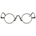 thumbnail image 4 of 40mm Creative Small Round Black Reading Glasses 1.50 Presbyopic Glasses Steampunk Fashion Retro Metal Readers +1.50 Strength, 4 of 6