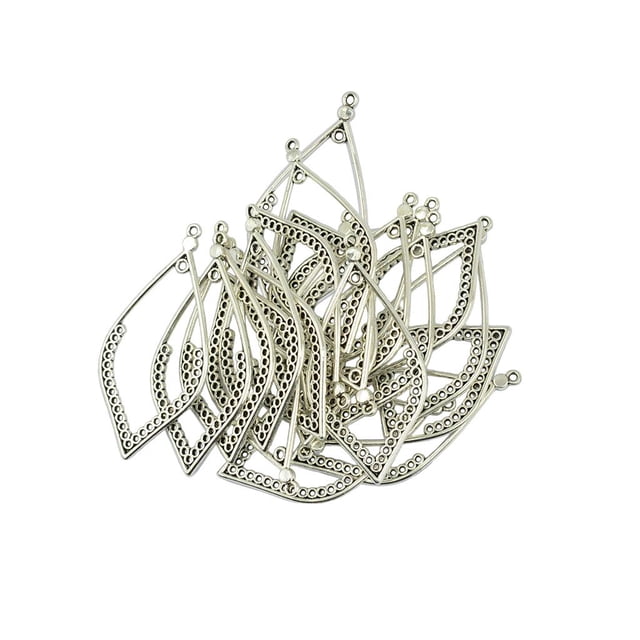 20pcs Bulk Vintage Filigree Hollow Leaf Dangle Earring