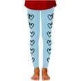thumbnail image 2 of Letdown Girls Leggings Heart Print Kids Length Leggings Pants Toddler Athletic Soft Tights Trousers, 2 of 5