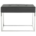 thumbnail image 3 of SAFAVIEH Roitfeld Modern Glam Upholstered Rectangular Ottoman, Black/Chrome, 3 of 5