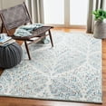 thumbnail image 2 of SAFAVIEH Capri Proinsias Leaves Wool Area Rug, Ivory/Blue, 5' x 5' Square, 2 of 7