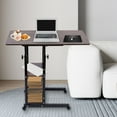thumbnail image 6 of 3 Tiers C-Shaped Side Table, Height Adjustable C Table End Table Coffee Home Office Table Desk for Lunch Laptop Desk,Study Reading Desk, Sofa Side Table with 4 Wheels,Brown, 6 of 20
