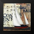 thumbnail image 2 of Pinto, Patricia 15x15 Black Modern Framed Museum Art Print Titled - Blue Sailing Race Border II, 2 of 5