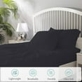thumbnail image 2 of 800 Thread Count 100% Egyptian Cotton Sheet Set, 4 Pc Set, Sateen Weave,Soft Luxury Bedding, Fits Upto 15" Inch Deep Pocket (Black Solid, Queen Size), 2 of 7