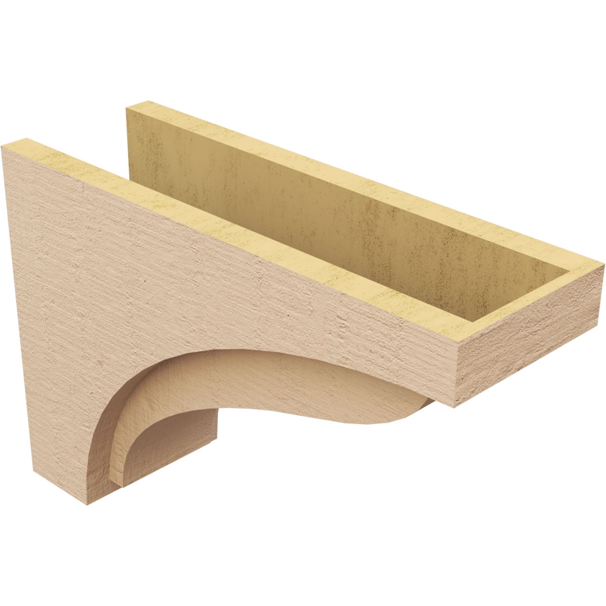 6"W x 18"D x 12"H Classic Helena Rough Cedar Woodgrain TimberThane Corbel, Primed Tan