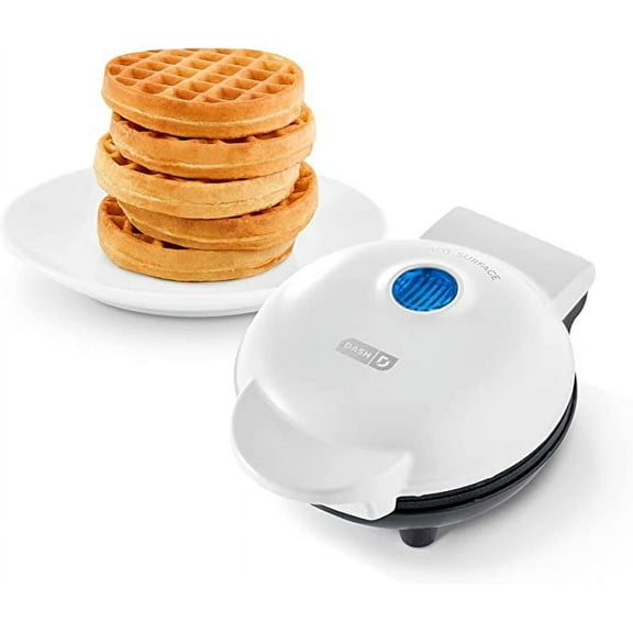 DASH Mini Maker for Individual Waffles, Hash Browns, Keto Chaffles with Easy to Clean, Non-Stick Surfaces, 4 Inch, White