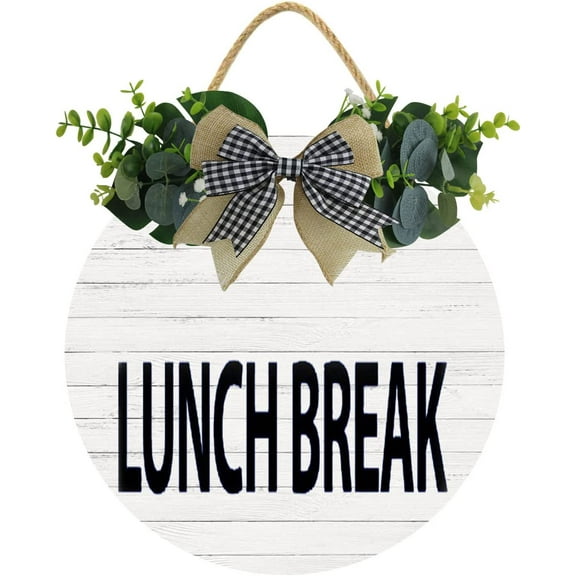 Eveokoki 12" Out To Lunch, Lunch Break Wood Door Sign For Dining Break Room,Food Kitchen,Office Work,Wood Sign,Business Sign