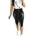 thumbnail image 4 of JDinms Jupe en Jean Taille Haute pour Femmes Fendue devant Robe en Jean Usée, 4 of 6
