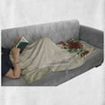 thumbnail image 6 of Shabby Flora Soft Flannel Fleece Throw Blanket, Vintage Glamour Background Red Rose Love and Attraction Delicacy, Cozy Plush for Indoor and Outdoor Use, 50" x 70", Beige Green, by Ambesonne, 6 of 6