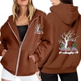 thumbnail image 1 of WILLBEST Sudadera Deportiva para Mujer Ladies' Christmas Printed Zipper Long Sleeved Pocket Adjuststring Casual Hooded Sweatshirt 1738 Grande, 1 of 8