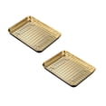 thumbnail image 1 of 1 Set Stainless Stel Bakeware Rectangular Tray Food Storage Tray App Etizer Plates Flat Bottom Baking Pan Cool Ing Rack Baking Dish Drying Rack Kitchen Supplies HouseholdGrid Bakin, 1 of 9