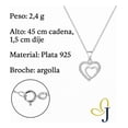 thumbnail image 2 of Collar De Corazones Entrelazados Para Mujer De Plata 925 Plateado, 2 of 5