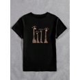 thumbnail image 2 of Giraffe Print Short Sleeve T-Shirt With Eyelashes For Casual Outfits For New Year Clothes Graphic ChCamisetas de verano para mujer, manga corta, cuello redondo, casual, lindo, con gráficos, camisetas, 2 of 7
