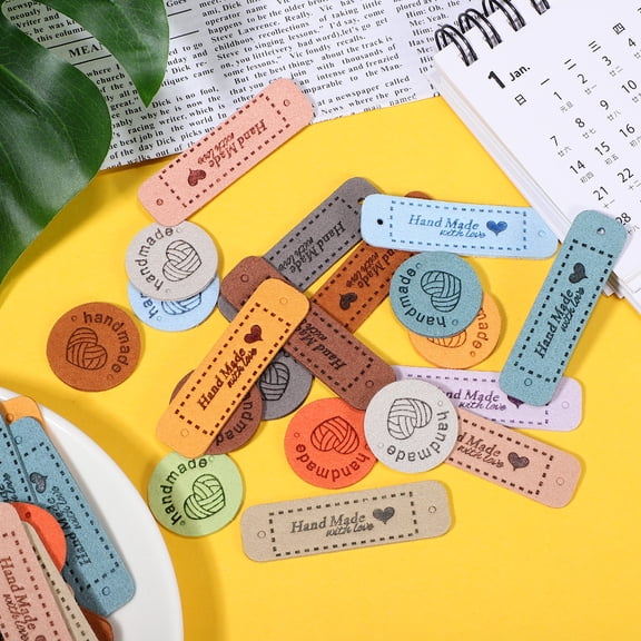 60 Pcs Handmade Custom Tags for Items Love Round Labels Two-hole