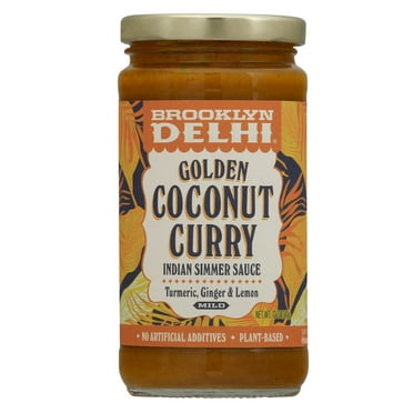 Pack of 4 Brooklyn Delhi Golden Coconut Curry Indian Simmer Sauce - Mild - 12 oz - Package may vary