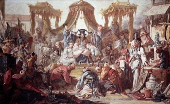 The Chinese Curio Audience of the Chinese Emperor Les Chinoiseries Audience de lEmpereur de Chine 1742 Francois Boucher (1703-1770French) Oil on canvas Museum of Fine Arts and Archeology Besancon Fra
