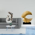 thumbnail image 2 of Estatua de cerámica de delfín con , arte abstracto, escultura moderna para soporte de TV, chimenea, oficina, sala de estar, mesa de centro, dormit, 2 of 8