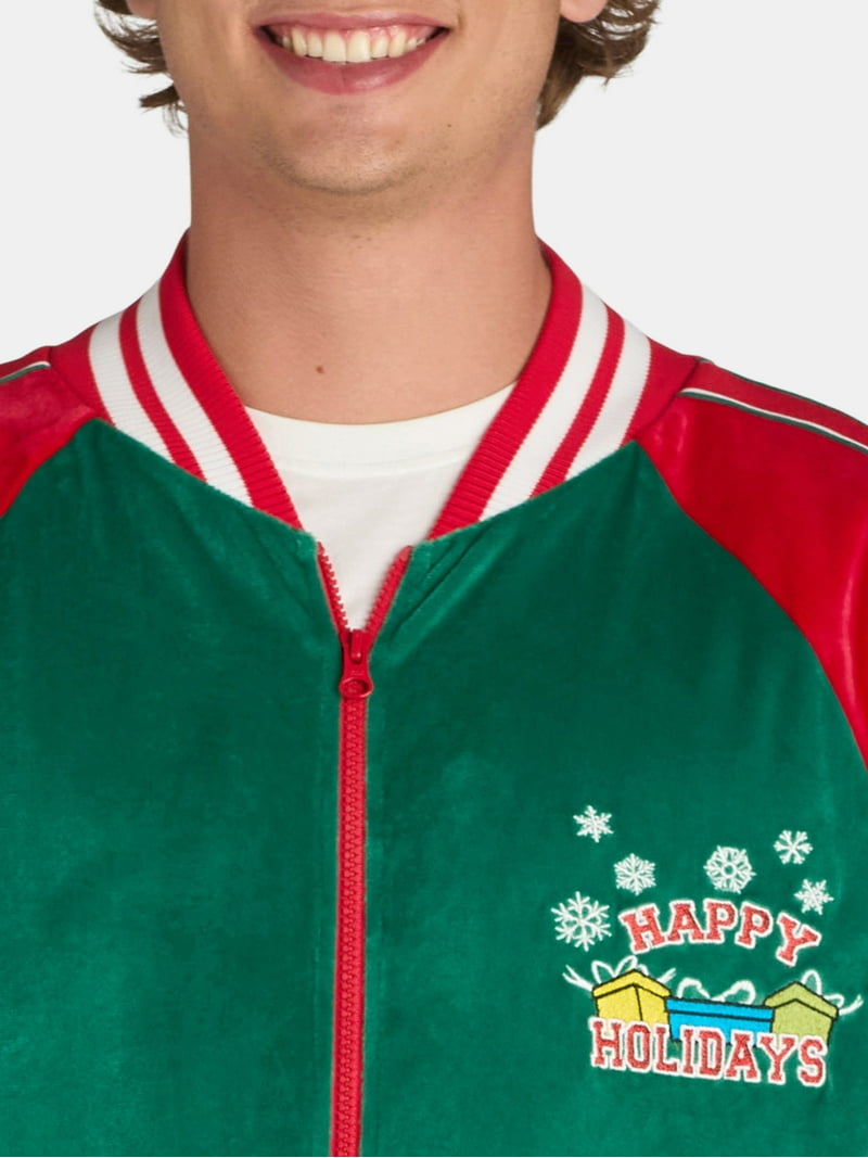 Jolly Knits Men's and Big Men's Velour Christmas Tracksuit Set, 2
