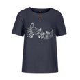 thumbnail image 1 of Blusa de manga corta con cuello redondo para mujer a la moda, camisetas sueltas con estampado Fridja  hjk4997, 1 of 5