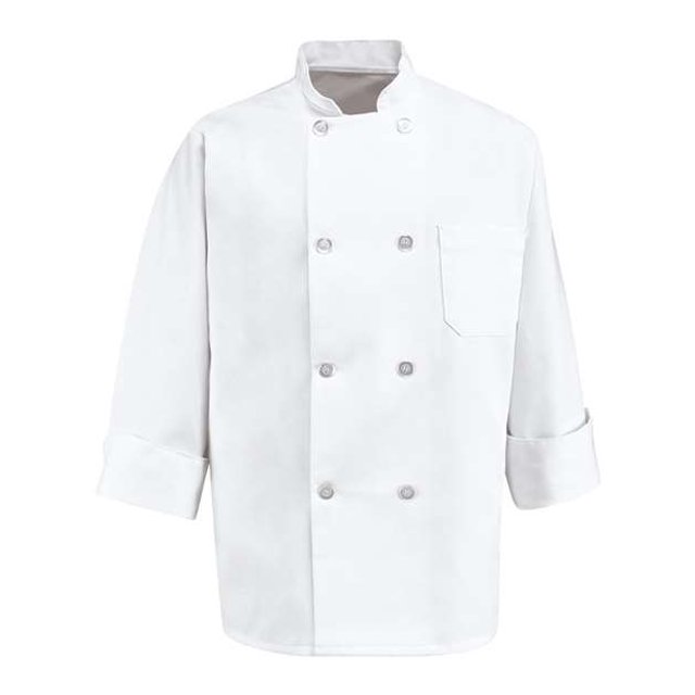 Chef Designs - Chaqueta de chef con botones de ocho perlas para hombre, blanco, 2X-Large Diseños de chef 0403