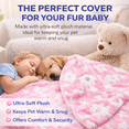 thumbnail image 3 of weVSwe 1 Pack 3 Puppy Blankets Super Soft Warm Sleep Mat Pink Cute Print Fluffy Fleece Pet Flannel Throw Dog Blankets for Small Dogs Cats 23"*15", 3 of 8