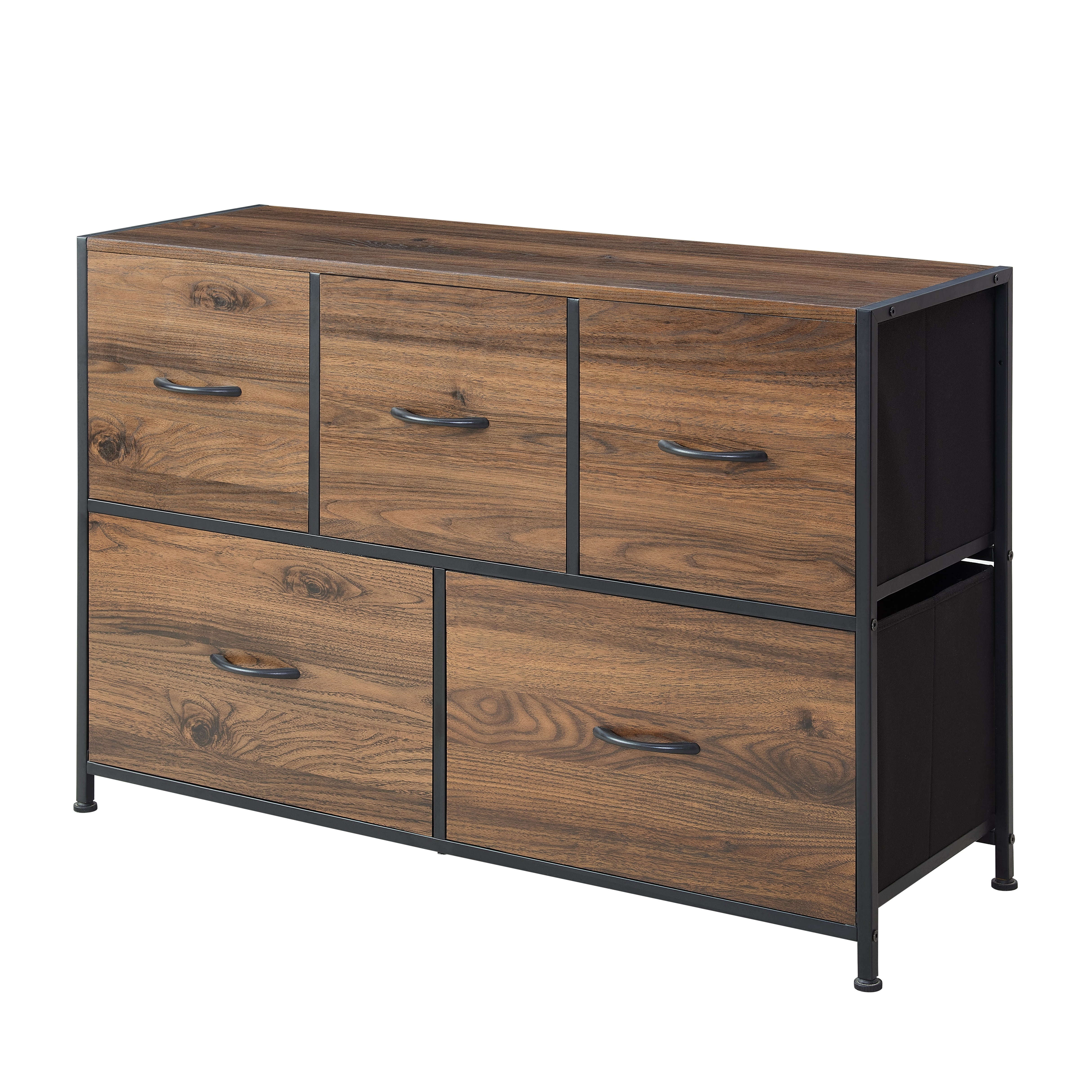 Mainstays 5 Drawer Fabric Storage Dresser for Bedroom, Brown  (图3)