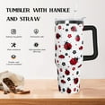 thumbnail image 3 of Ladybug Tumbler Handle Lid and Straw, Ladybug Gifts for Women Girls,40oz Lady Bug Skinny Travel Mug Tumbler Cup Water Botter,Ladybug Decor Accessories Stuff, 3 of 6
