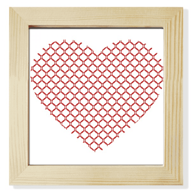 Cercles Cadre Photo Carré Rouge pour la Saint-Valentin Affichage Mural Ou de Table