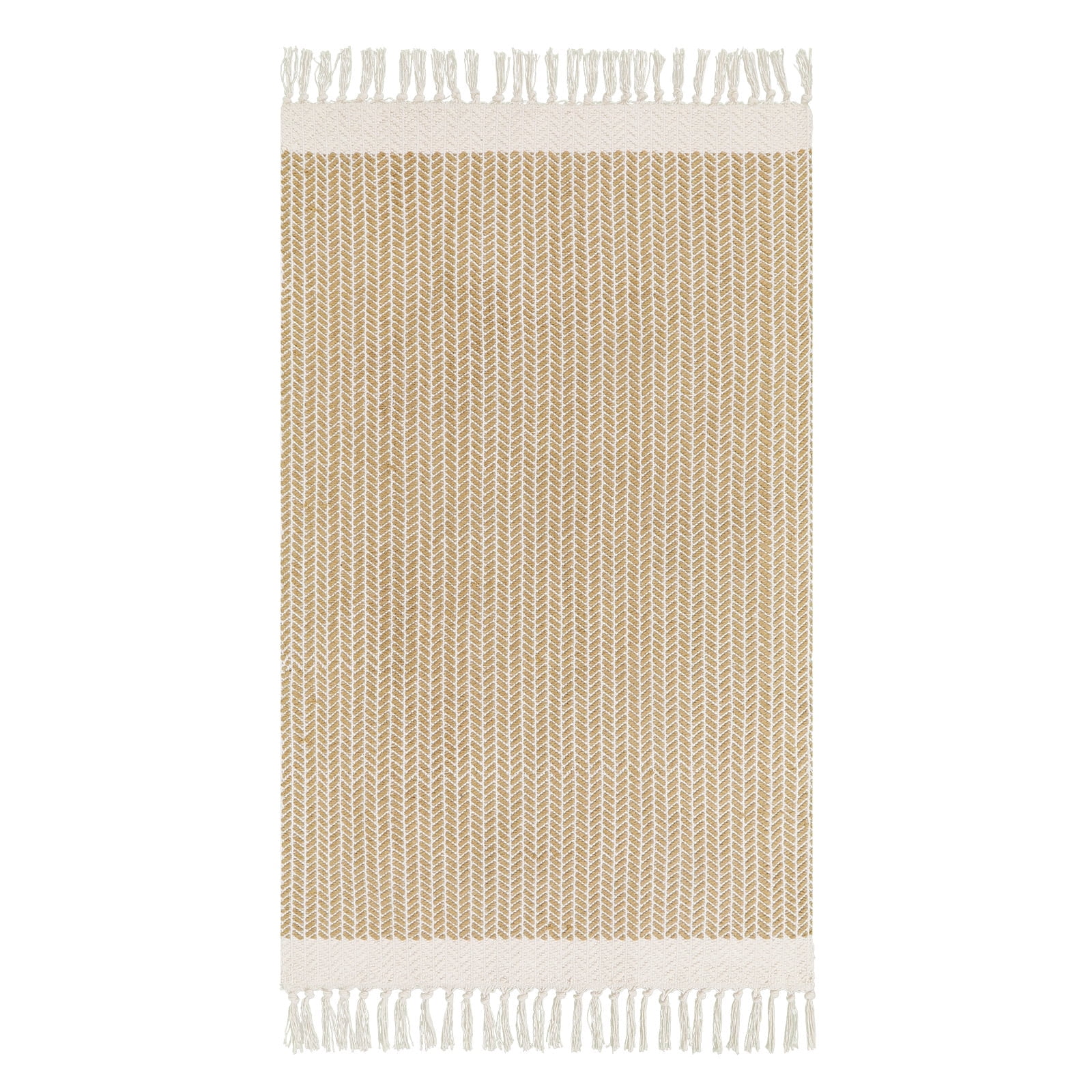 Moynesa 3'x5' Area Rug for Living Room Machine Washable Bedroom Rugs Boho Farmhouse Woven Mat with Tassels Accent Kitchen Rugs Non-Shedding Indoor Carpet for Bathroom Laundry Room, Khaki