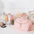 thumbnail image 4 of Bolso de maquillaje, bolsas de cosméticos, organizador de viaje grande y profundo Afortunado Sencillez, 4 of 5