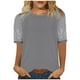 thumbnail image 1 of Puntoco Blusas cortas de liquidación para mujer, blusas de moda para mujer, blusas casuales lisas de manga corta con cuello redondo, 1 of 4