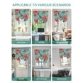 thumbnail image 5 of Teal Red Boho Floral Tie Up Curtains for Windows 45 Inch Length Balloon Curtains Kitchen Adjustable Balloon Window Shade Vintage Southwestern Ethnic Tribe Tie Up Bathroom Curtain Window 34"x45", 5 of 6