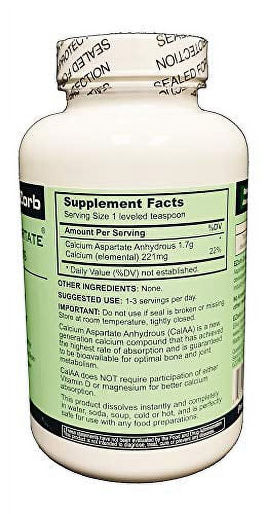 Ezorb Calcium Aspartate Anhydrous Powder for Bone Spurs & Joint Health, 100g