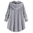thumbnail image 3 of Winter Coat Sweatshirt for Women Plush Solid Button Long Sleeve, 3 of 9