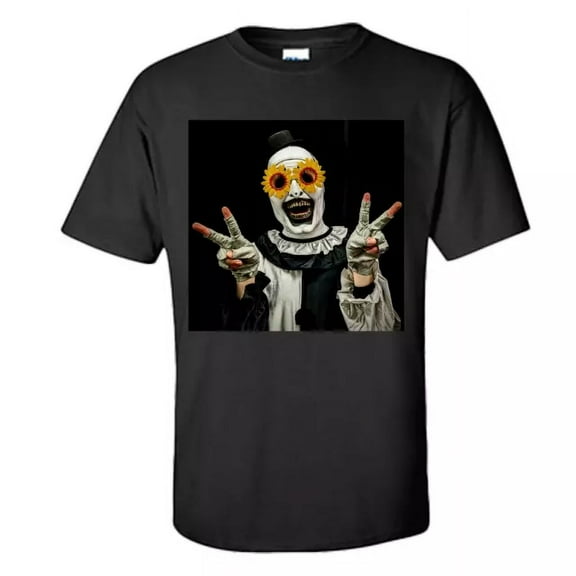 Art The Clown T Shirt Art Peace Signs with Glasses Terrifier Shirt S-XXXL