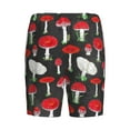thumbnail image 5 of Naloa Red Mushrooms Men's Short Pajama Pants, Lounge Comfort Shorts with Elasticized Waistband and Side Pockets - Small, 5 of 9