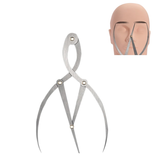 CALIPER Portátil Acero inoxidable Flexible Removible Ruler Plantilla de maquillaje permanente Posicionamiento reutilizable Medidor de plantilla Inevent CE001478-00