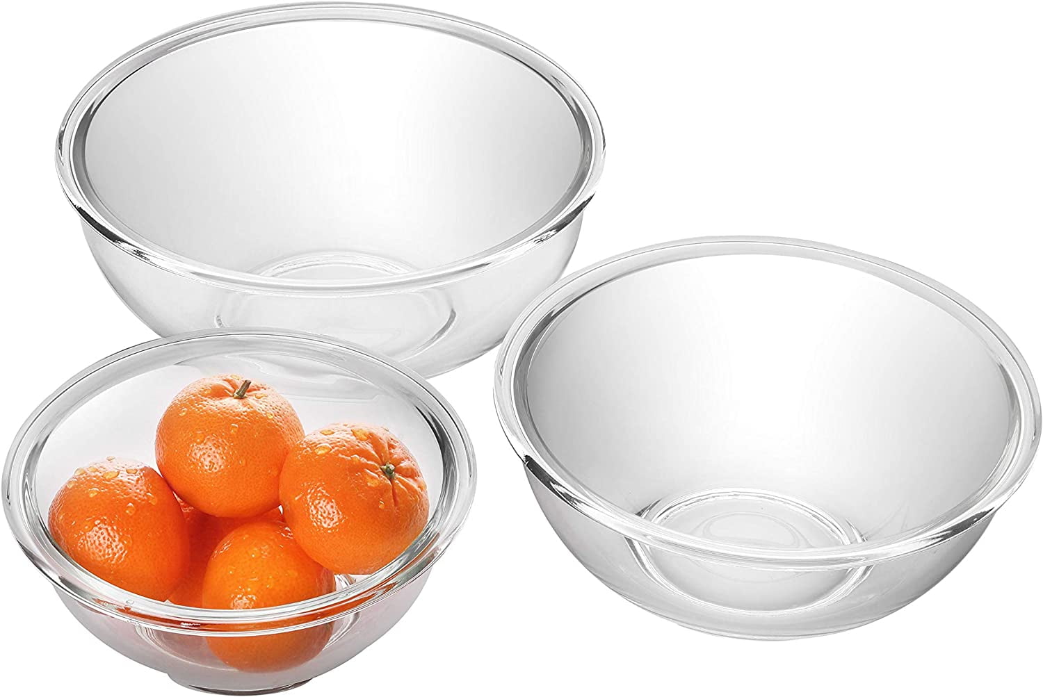Bovado USA Glass Bowl for Storage, Mixing, Serving - Clear, Dishwasher, Freezer & Oven Safe Glass, Easy-Clean, 4 qt