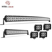 700W Curved LED Light Bar 50inch  22''  4'' Pods Offroad For Jeep Truck SUV 4WD