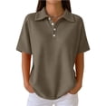 thumbnail image 2 of Women's Golf Short Sleeve Shirts Lightweight Moisture Wicking Collared T Shirt Brown XL, 2 of 5